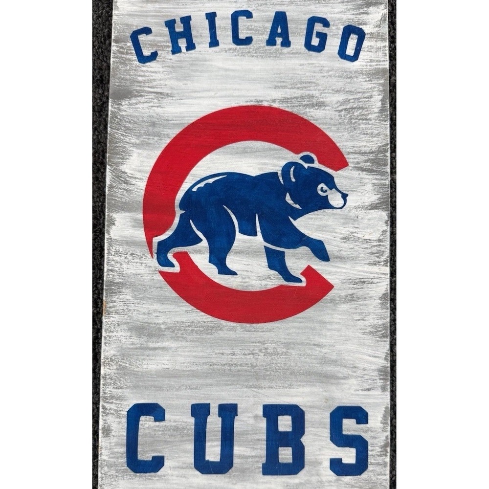 Chicago Cubs Wall Mount Bottle Opener Handmade Rustic Wood Beer Opener - Picture 2 of 3